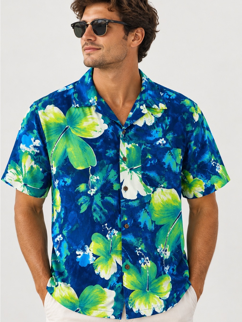 Island Republic 100% Silk Floral Camp Button Down